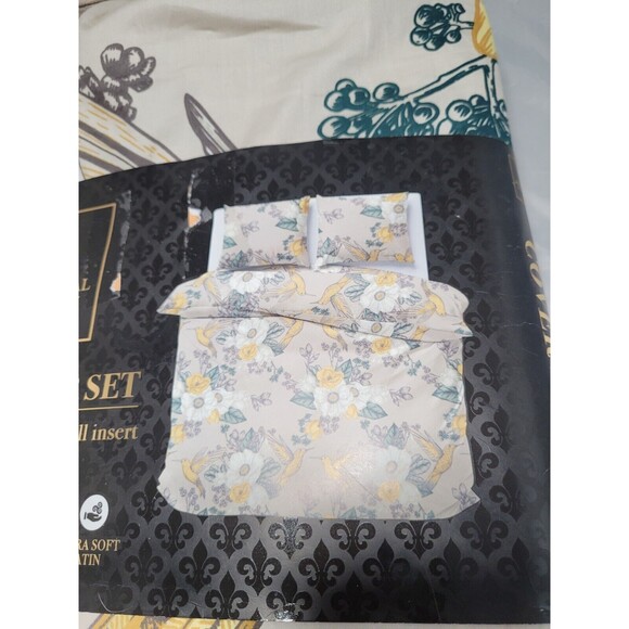 Rare - French - Hotel Royal Duvet Cover Birds Tropical Full 2 Pillowcases - Picture 3 of 4